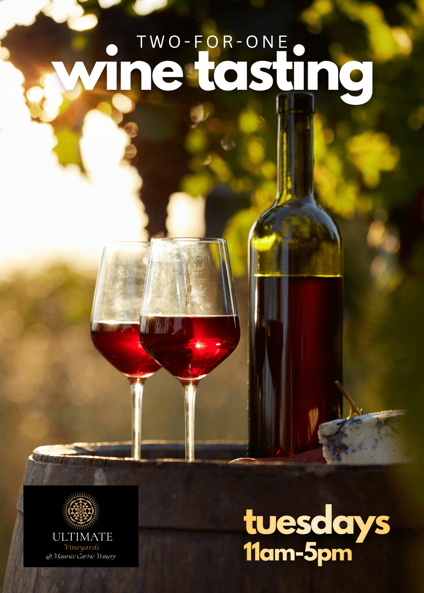 2-for-1 Tastings Tuesday - general event at Maurice Car'rie Winery in Temecula, California